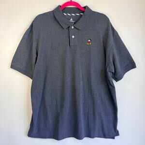 Disney Mickey Mouse Polo Shirt Men's XL Gray Embroidered Logo Casual Classsic